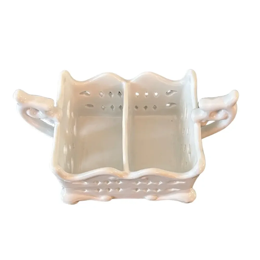 Source Unknown White Ceramic Divided Dish - Picture 1 of 2
